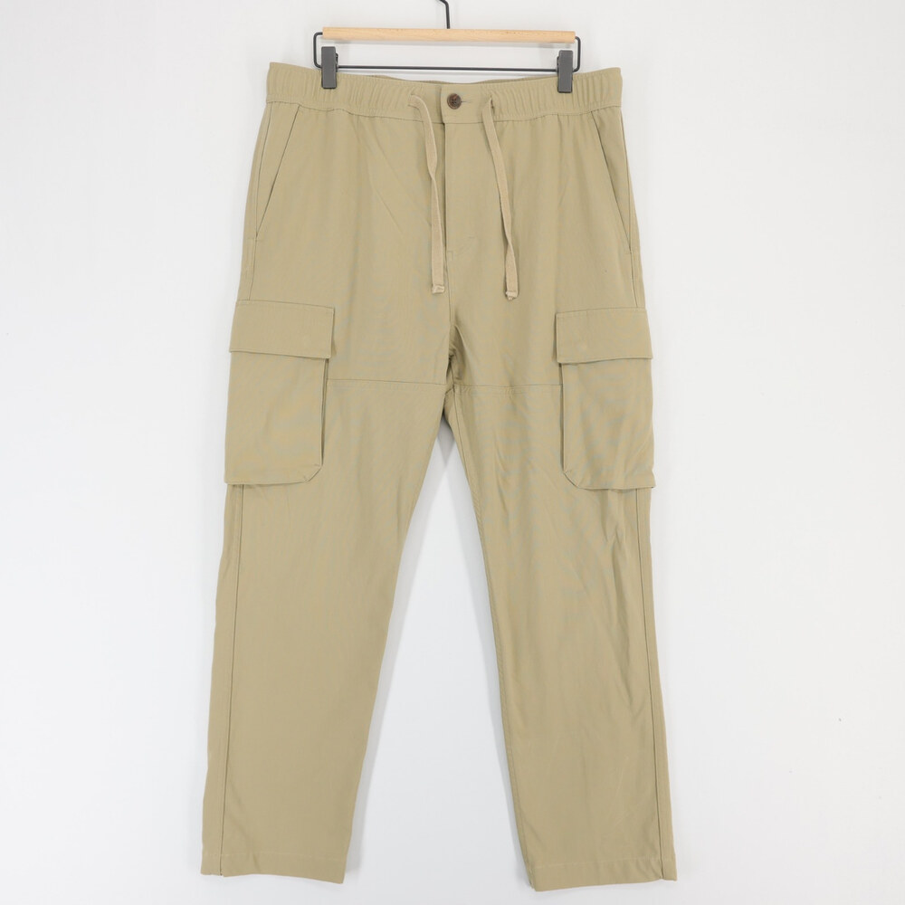 Olivers Traverse Cargo Pants Mens L Khaki Drawstring Elastic Waist Stretch